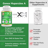 Genex Formulas Huperzine A 200mcg bottle with a measuring spoon