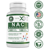 Genex Formulas N-Acetyl Cysteine 500mg capsules with measuring spoon
