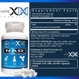 Genex Formulas NAD+ Capsules 250mg bottle side view
