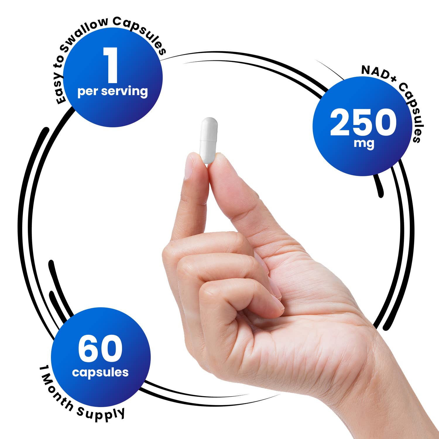 Genex Formulas NAD+ Capsules 250mg capsules close-up