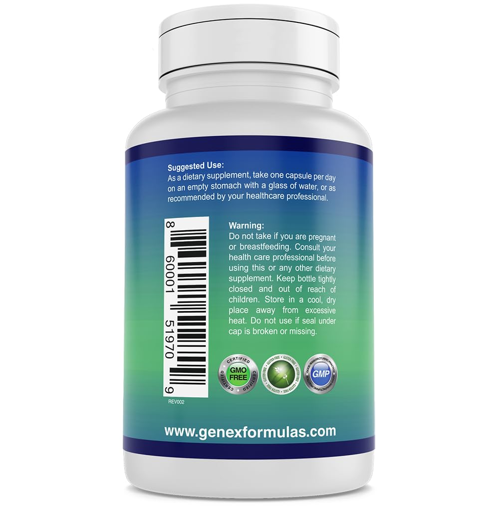 Genex Formulas Niacinamide Vitamin B3 Supplement back view