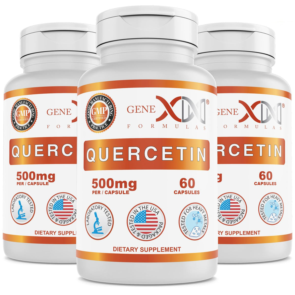 Genex Formulas Quercetin 500mg veggie capsules front view