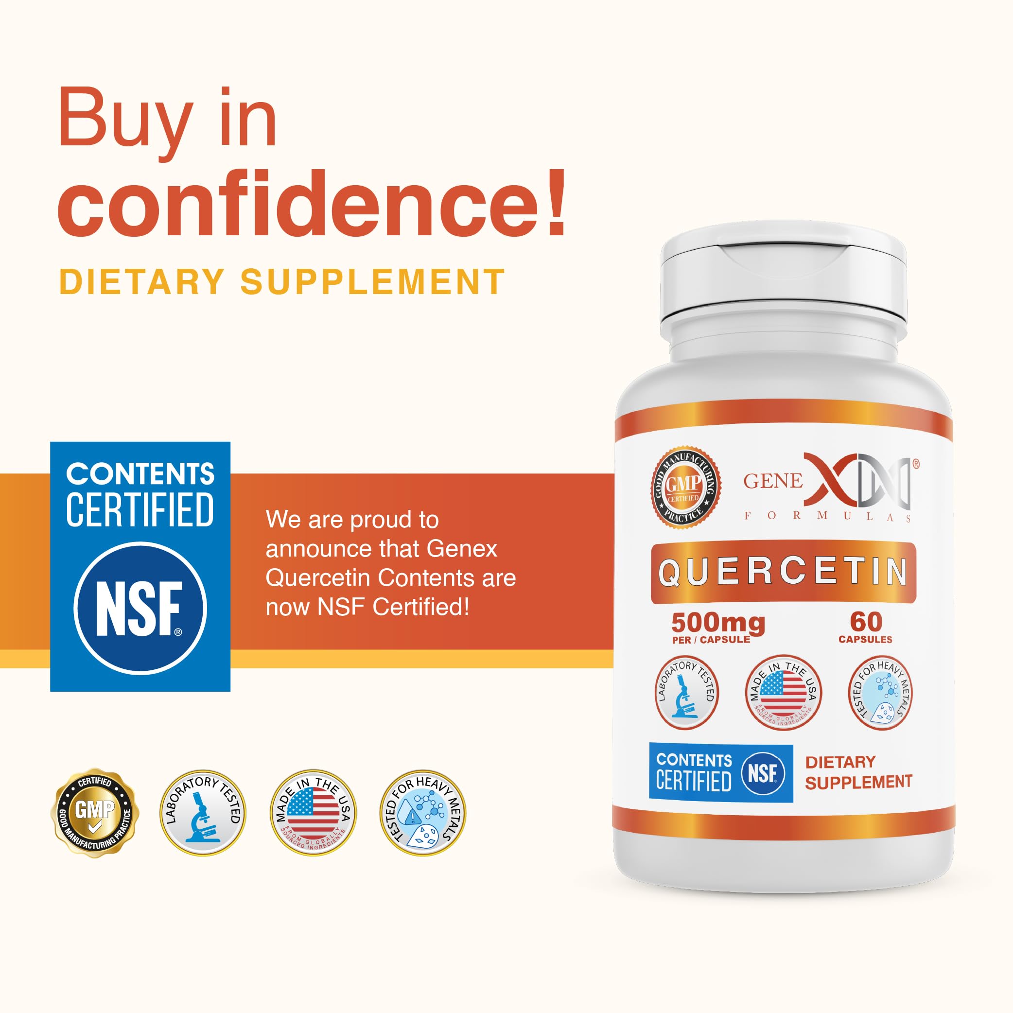 Genex Formulas Quercetin capsule close-up
