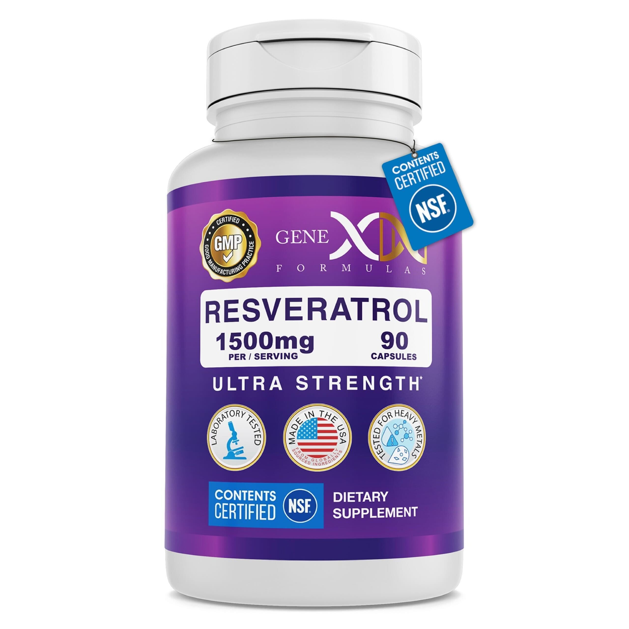 Genex Formulas Resveratrol 1500mg bottle front view