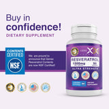 Genex Formulas Resveratrol 1500mg bottle side view