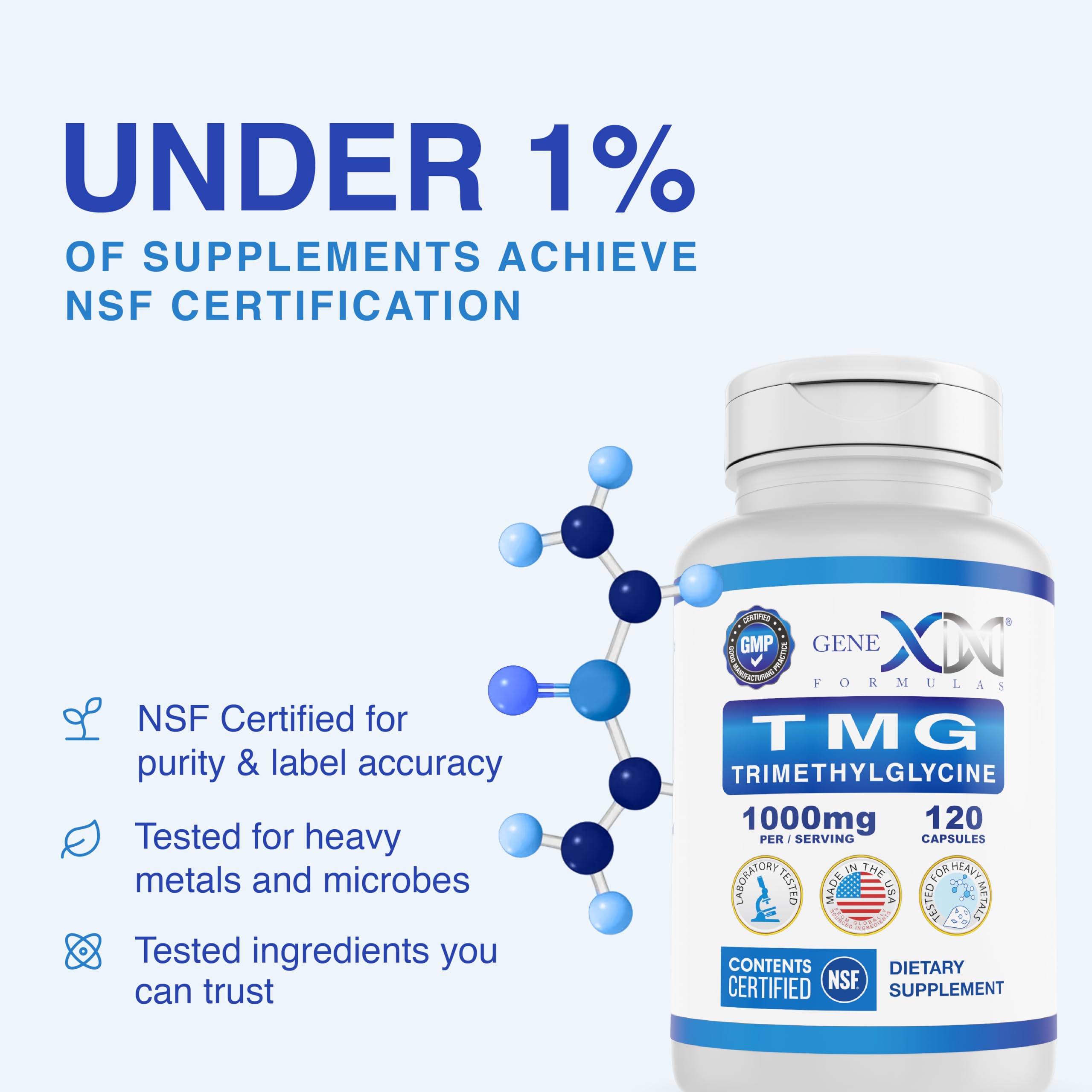 Genex Formulas Trimethylglycine Supplement label close-up
