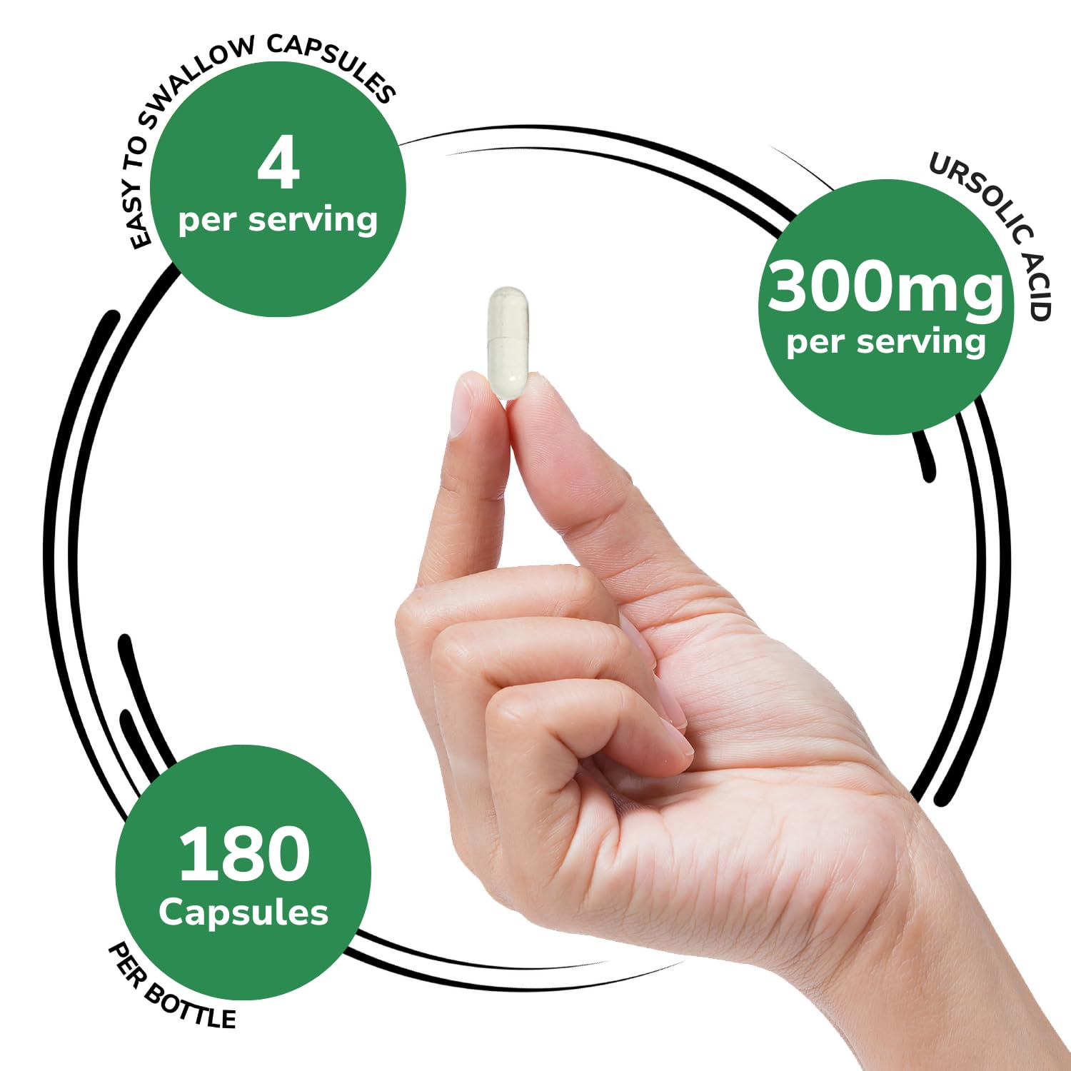 Genex Formulas Ursolic Acid Capsules 300mg back label