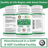 Genex Formulas Ursolic Acid Capsules 300mg with rosemary leaves