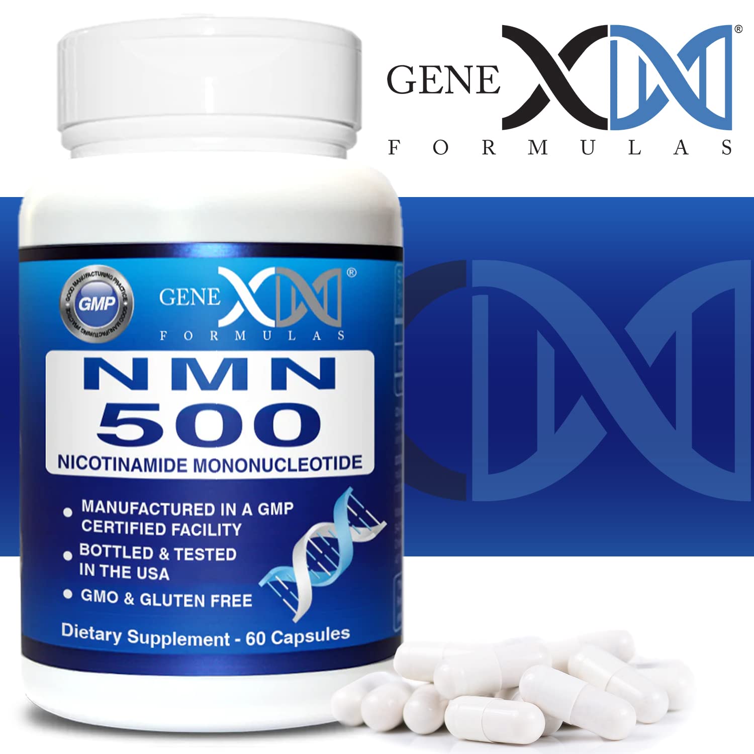 Genex Formulas Vitamin B3 Niacin Supplement 500mg on a table