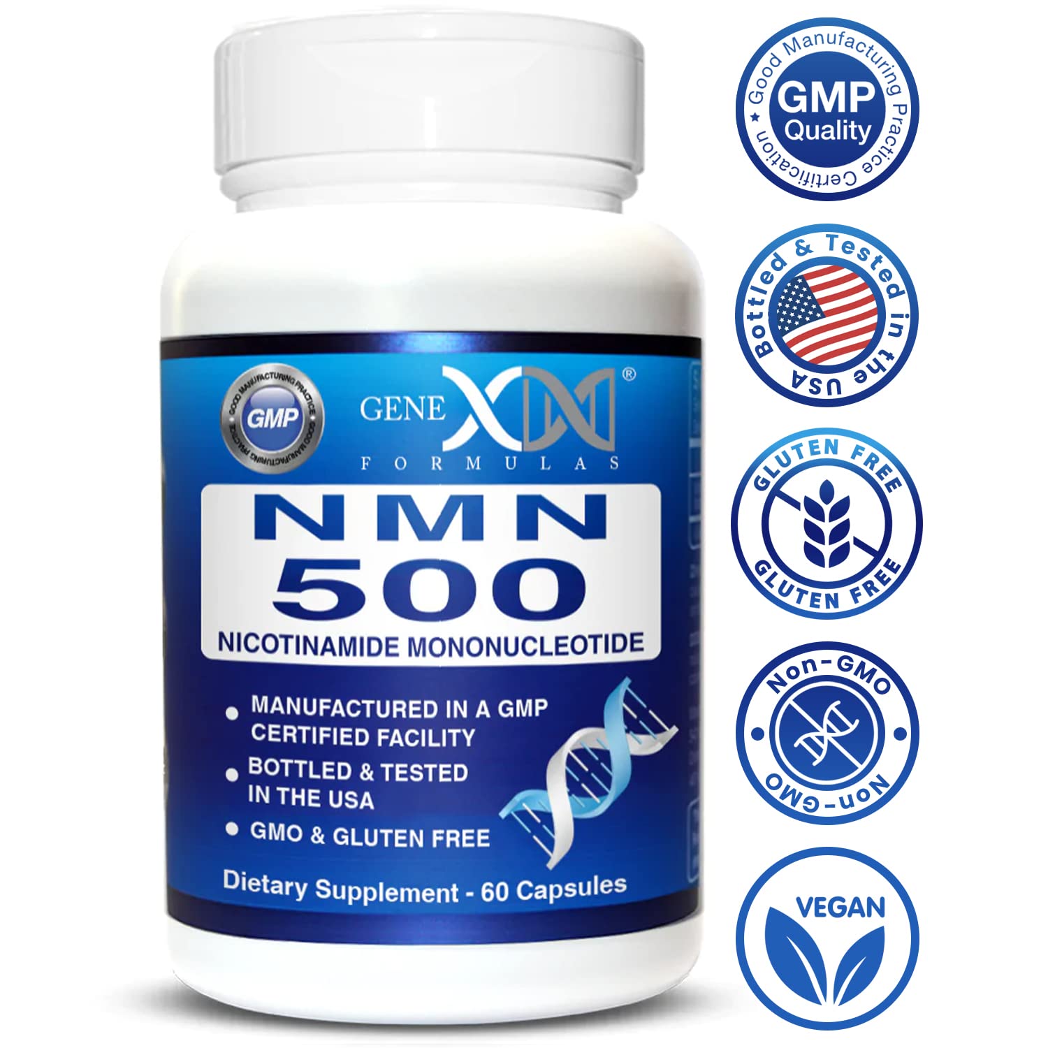 Genex Formulas Vitamin B3 Niacin Supplement 500mg packaging details