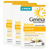 Genexa Vitamin D3 Drops bottle front view with organic vanilla flavour