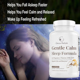 GENIUS HERBALS Gentle Calm Sleep Formula capsules on a wooden surface