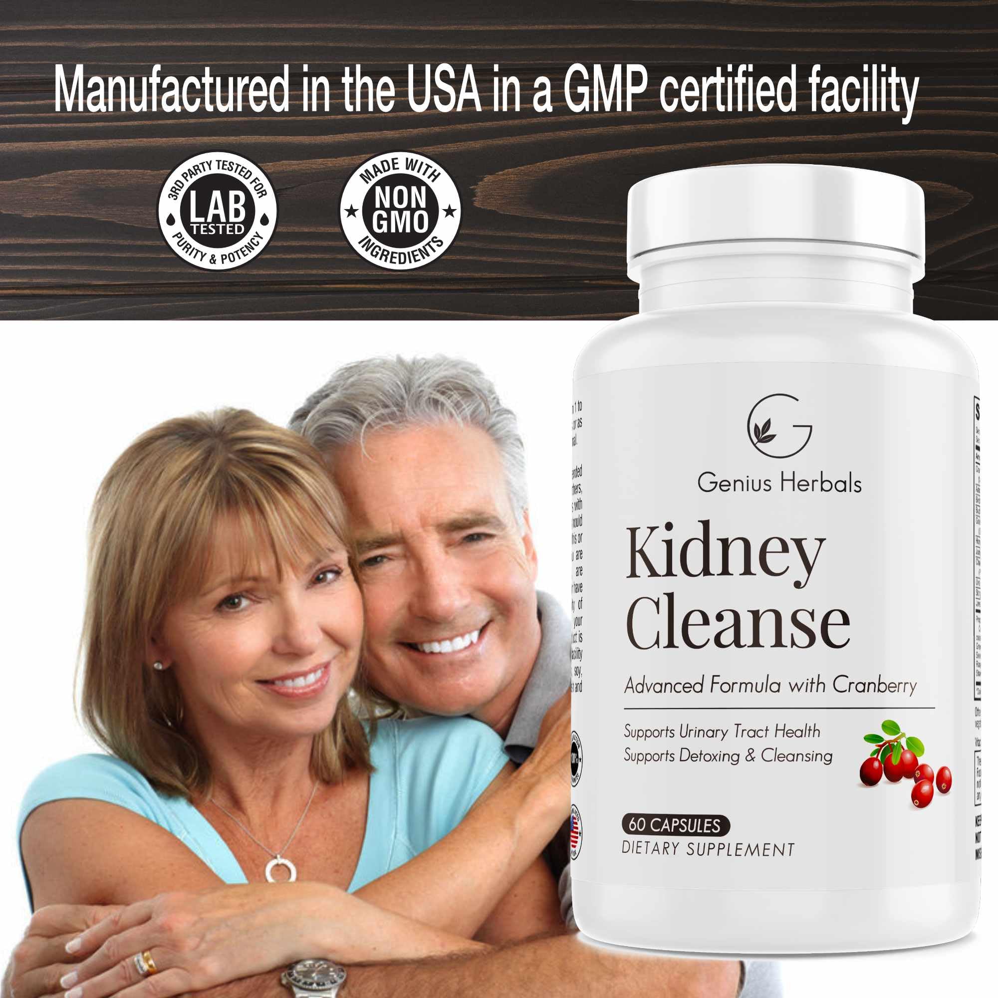 GENIUS HERBALS Kidney Cleanse supplement in a lifestyle setting