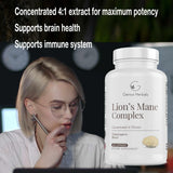 GENIUS HERBALS Lions Mane Mushroom Complex 700mg capsules close-up