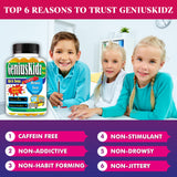 Geniuskidz Omega 3 Gummies with a measuring spoon