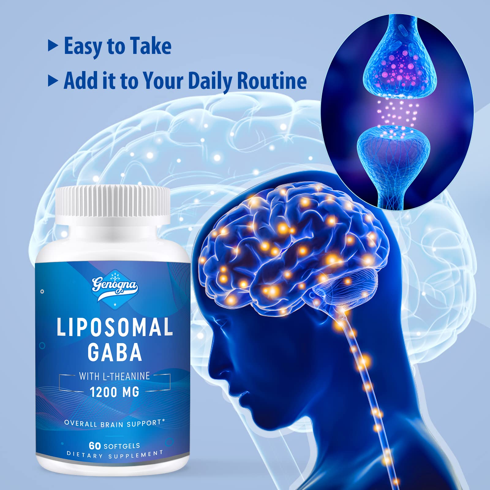 Genogna GABA Capsules back view with dosage information