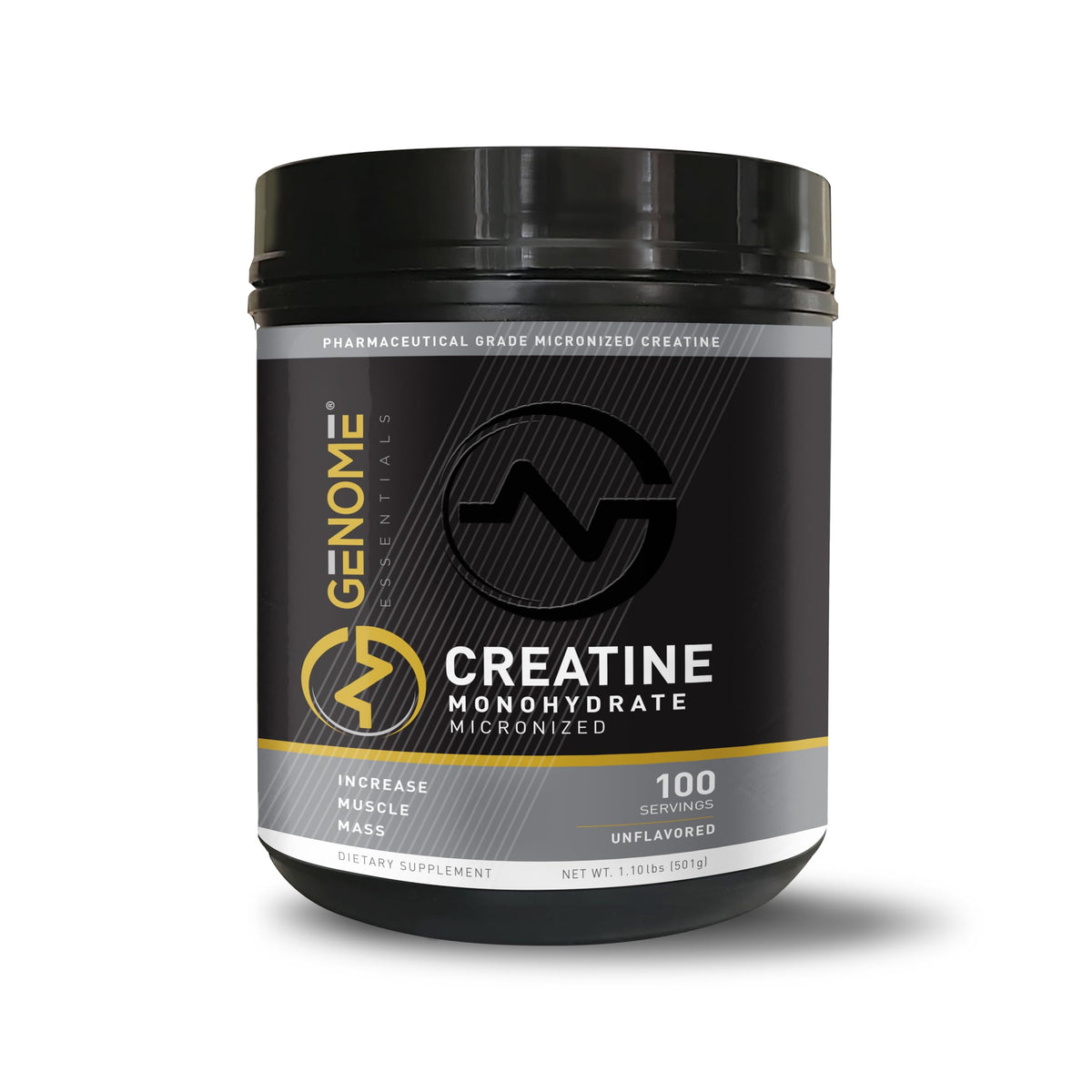 GENOME ESSENTIALS Creatine Platinum 100% Monohydrate front view