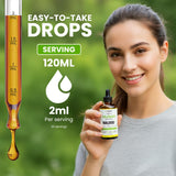 gerglam Mullein Leaf Extract Drops back view with nutritional information