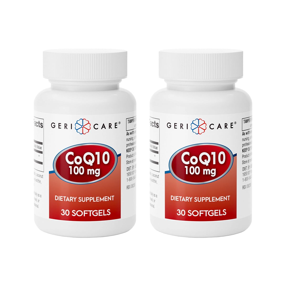 GeriCare CoQ10 100mg Softgels bottle front view