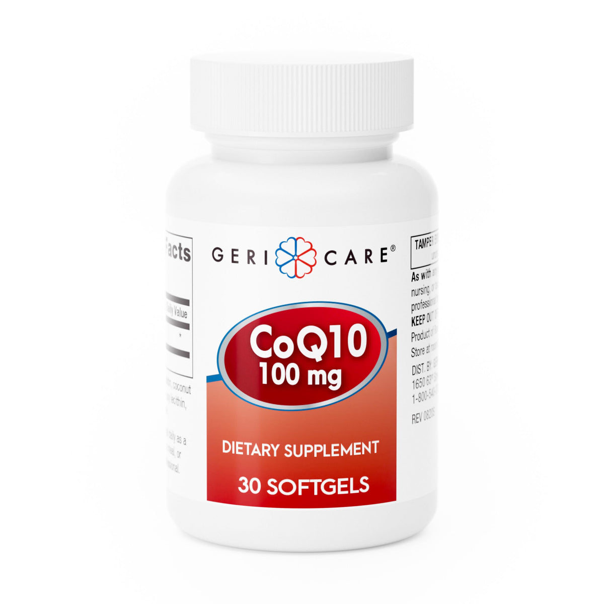 GeriCare CoQ10 100mg Softgels front view with packaging