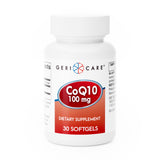 GeriCare CoQ10 100mg Softgels front view with packaging