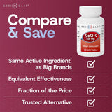 GeriCare CoQ10 100mg Softgels side view with dosage details