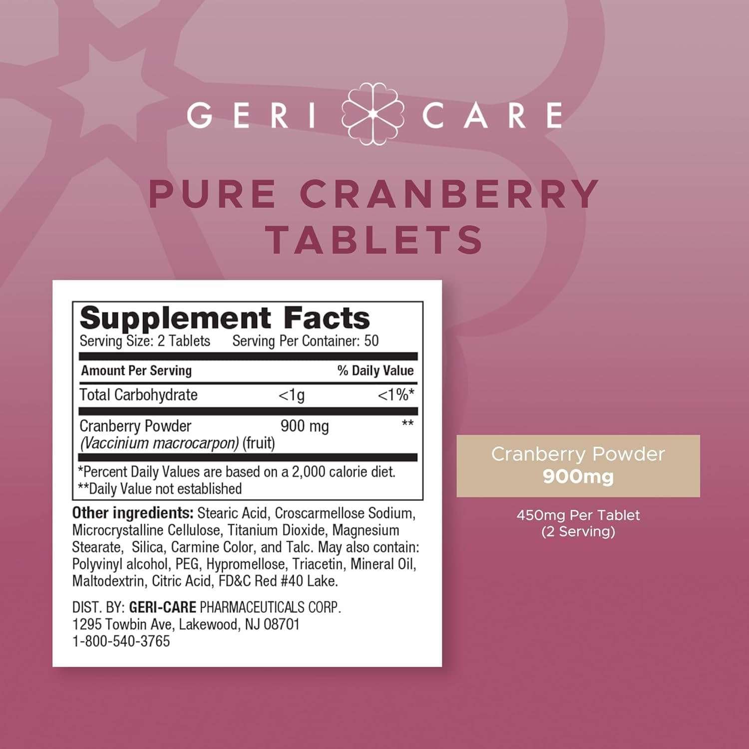 GeriCare Cranberry Supplement 900mg lifestyle scene with fruits