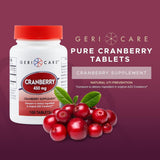 GeriCare Cranberry Supplement 900mg tablets close-up