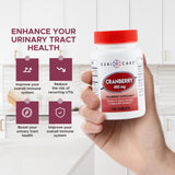 GeriCare Cranberry Supplement 900mg tablets in hand
