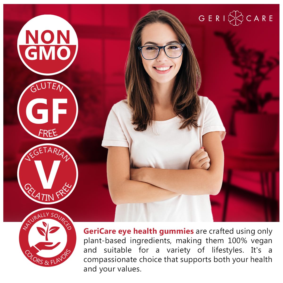 GeriCare Eye Health Gummies packaging side view