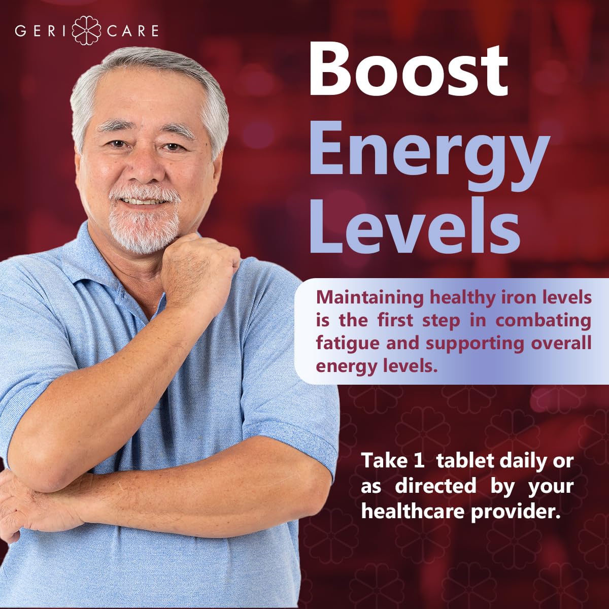 GeriCare Ferrous Gluconate Iron Supplement label details