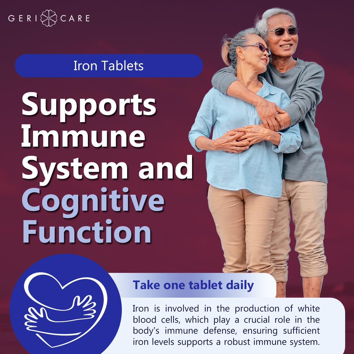 GeriCare Iron Supplement 109g with a glass of water