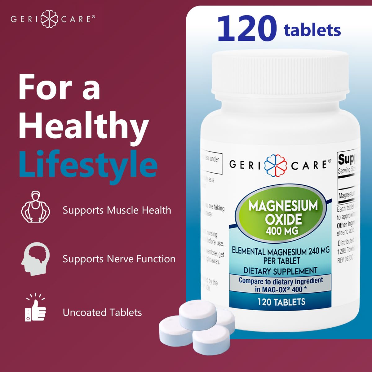 GeriCare Magnesium Supplement 281g side view