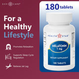 GeriCare Melatonin 1mg Sleep Supplement 180 Tablets close-up