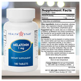 GeriCare Melatonin 1mg Sleep Supplement 180 Tablets packaging