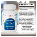 GeriCare Melatonin 1mg Sleep Supplement back view of packaging