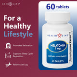 GeriCare Melatonin 1mg Sleep Supplement tablets close-up