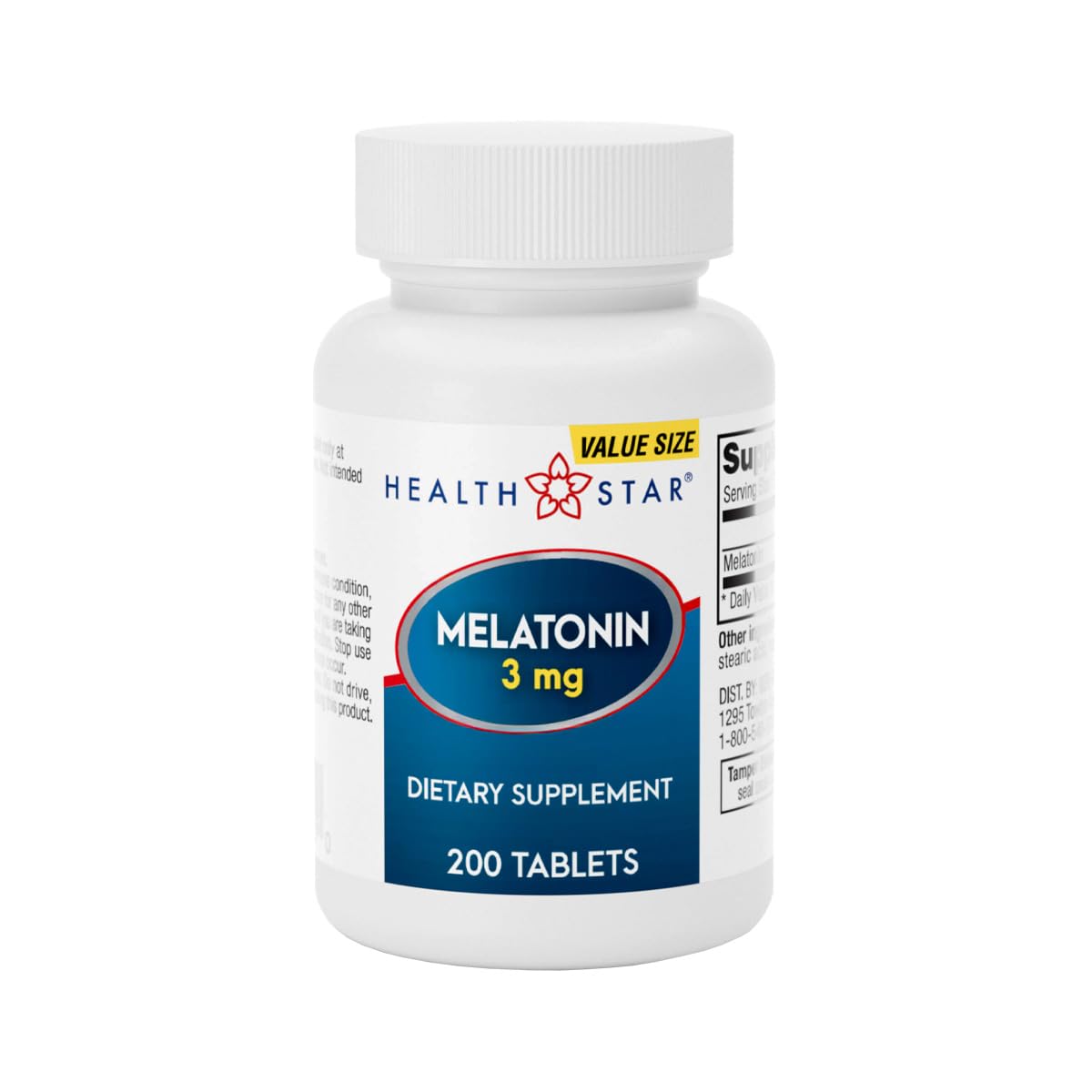 GeriCare Melatonin 3mg Tablets front view, 200 count