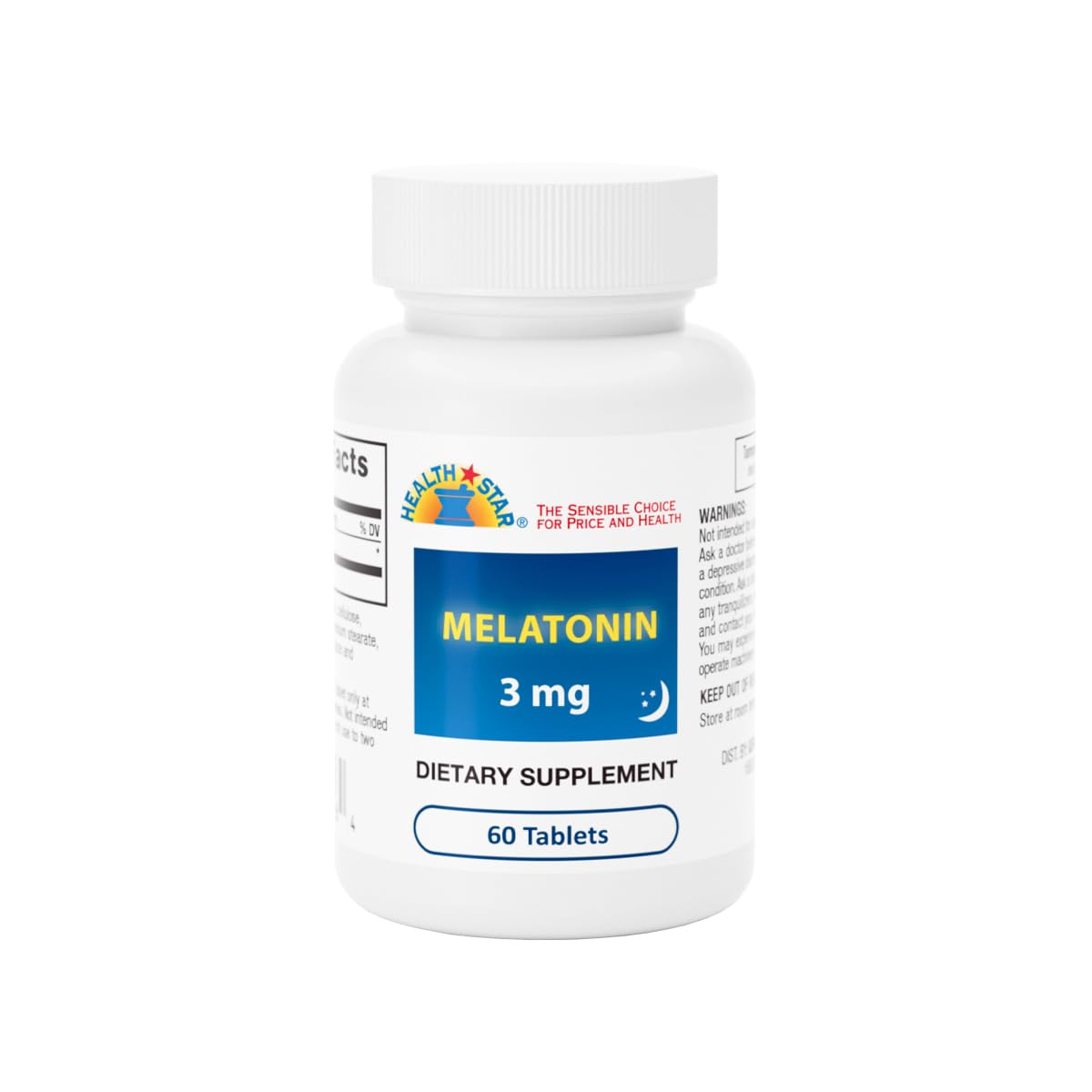 GeriCare Melatonin 3mg Tablets front view, 60 count