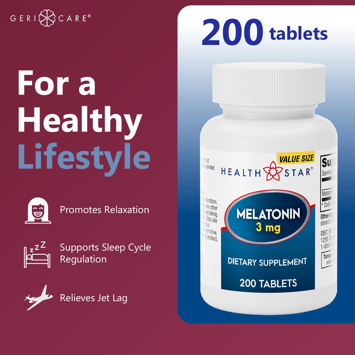 GeriCare Melatonin 3mg Tablets in a lifestyle setting