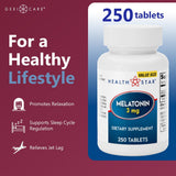 GeriCare Melatonin 3mg Tablets on a wooden table, lifestyle setting