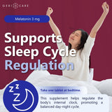 GeriCare Melatonin 3mg Tablets with a nightstand setup