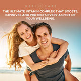GeriCare Multivitamins Advanced Formula 60 Tablets with a glass of water
