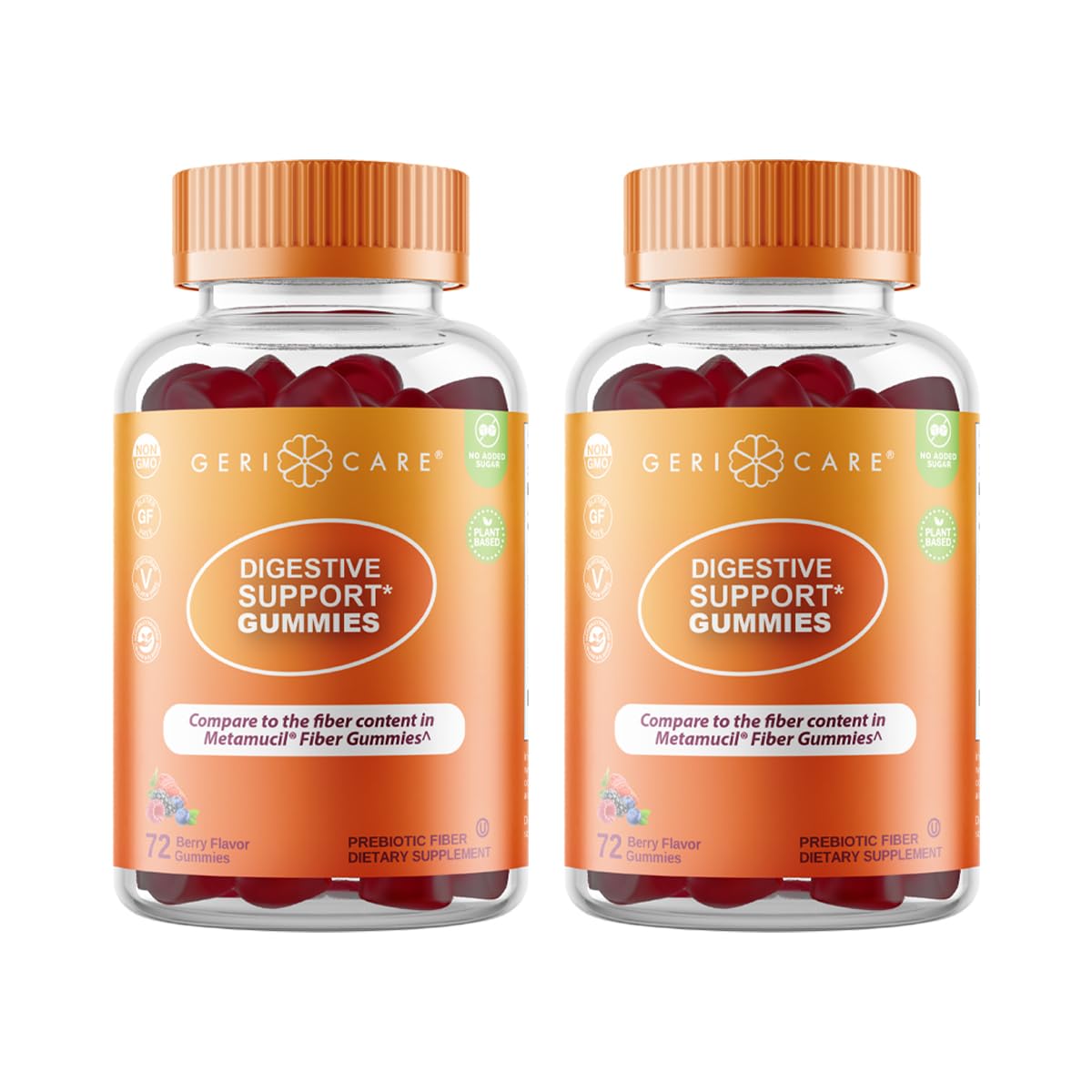 GeriCare Prebiotic Fibre Gummies 113g front view with packaging
