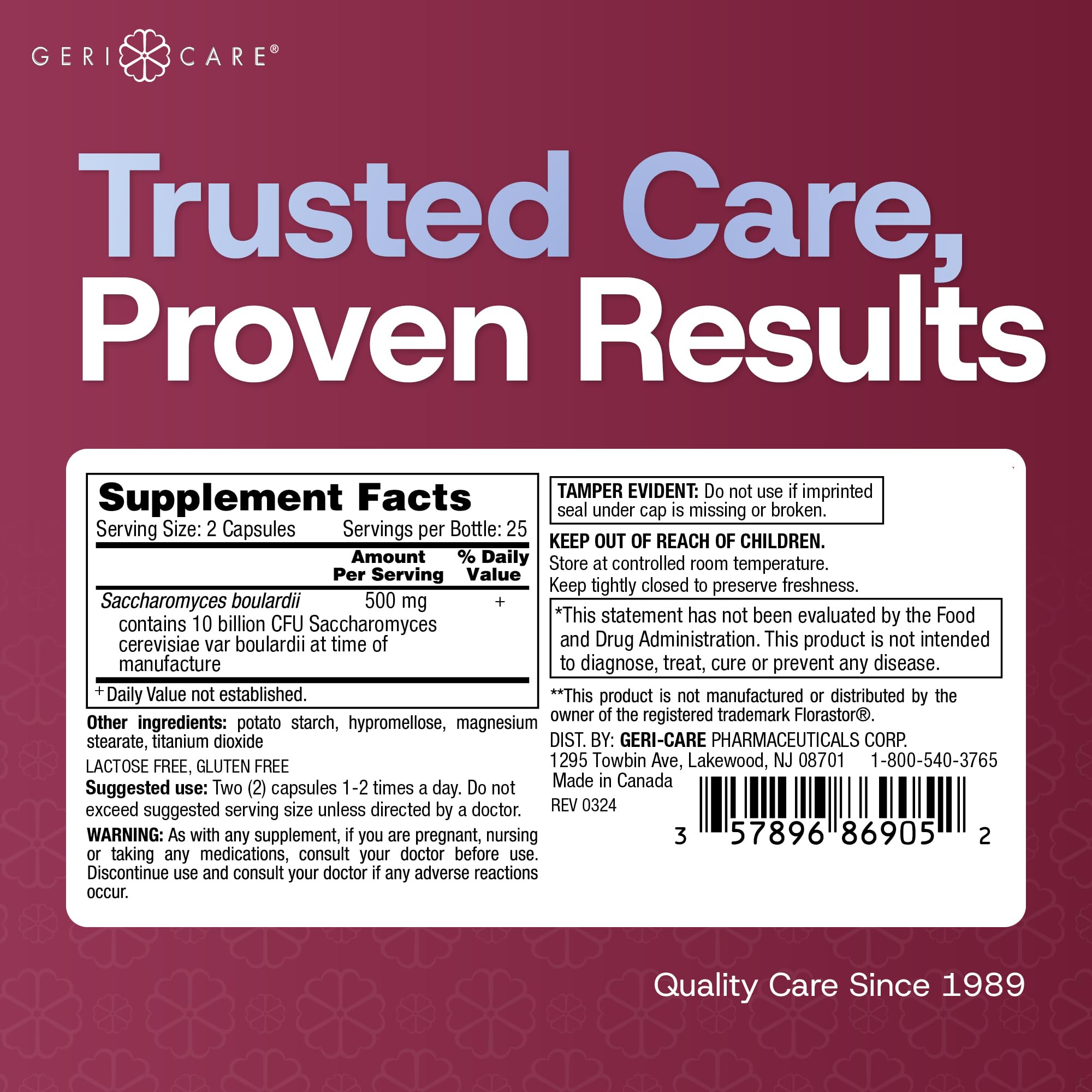 GeriCare Saccharomyces Boulardii Probiotic Supplement 250mg lifestyle scene