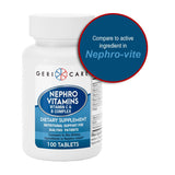 GeriCare Vitamin C & B Complex supplement in a hand for size comparison