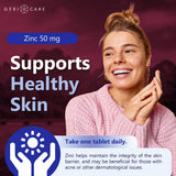 GeriCare Zinc Supplement 50mg with a measuring spoon