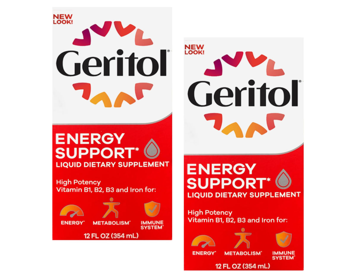 Geritol Liquid Energy Support B-Vitamins 12 oz front view