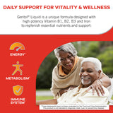Geritol Liquid Iron and Multivitamin Supplement side view