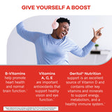 Geritol Multivitamin Supplement back view with ingredient list